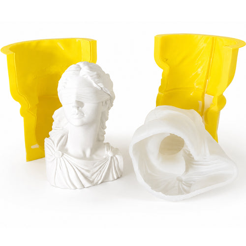 6003 Lady Justice silicone inner mold support shell and finished bust