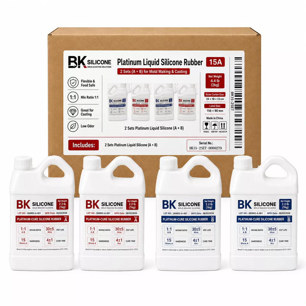 BK-A15 Platinum-Cure Silicone Rubber – Shore A15