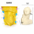 G6003 Lady Justice bust silicone mold dimensions and support shell